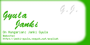 gyula janki business card